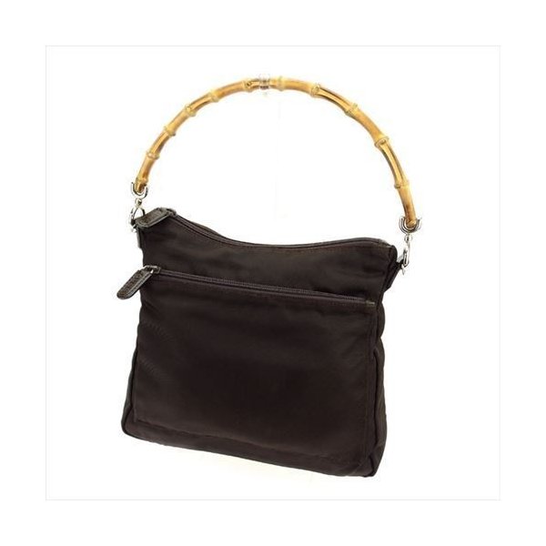 【スプリングセール】グッチ ショルダーバッグ ワンショルダー バンブー ブラウン ナイロン GUCCI 【グッチ】 T6156S 【中古】