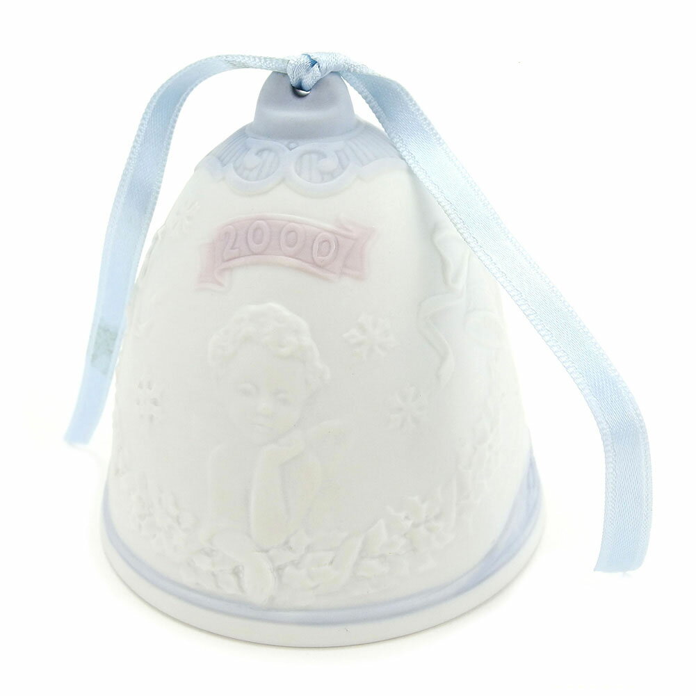 【スプリングセール30％OFF】リヤドロ 呼び鈴 鈴 ベル 陶器 ホワイト×水色 陶器 LLADRO 【リヤドロ】 T3070S 【中古】