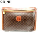 【冬SALE30%OFFクーポン】セリーヌ クラッチバッグ セカンドバッグ マカダム ブラウン PVC×レザー CELINE 【セリーヌ】 C3623S 【中古】