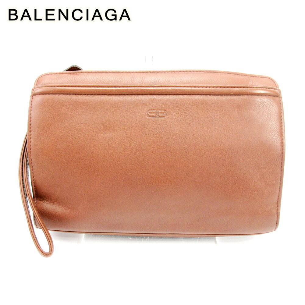 【スプリングセール30％OFF】バレンシアガ クラッチバッグ セカンドバッグ ブラウン レザー BALENCIAGA 【バレンシアガ】 C3636S 【中古】