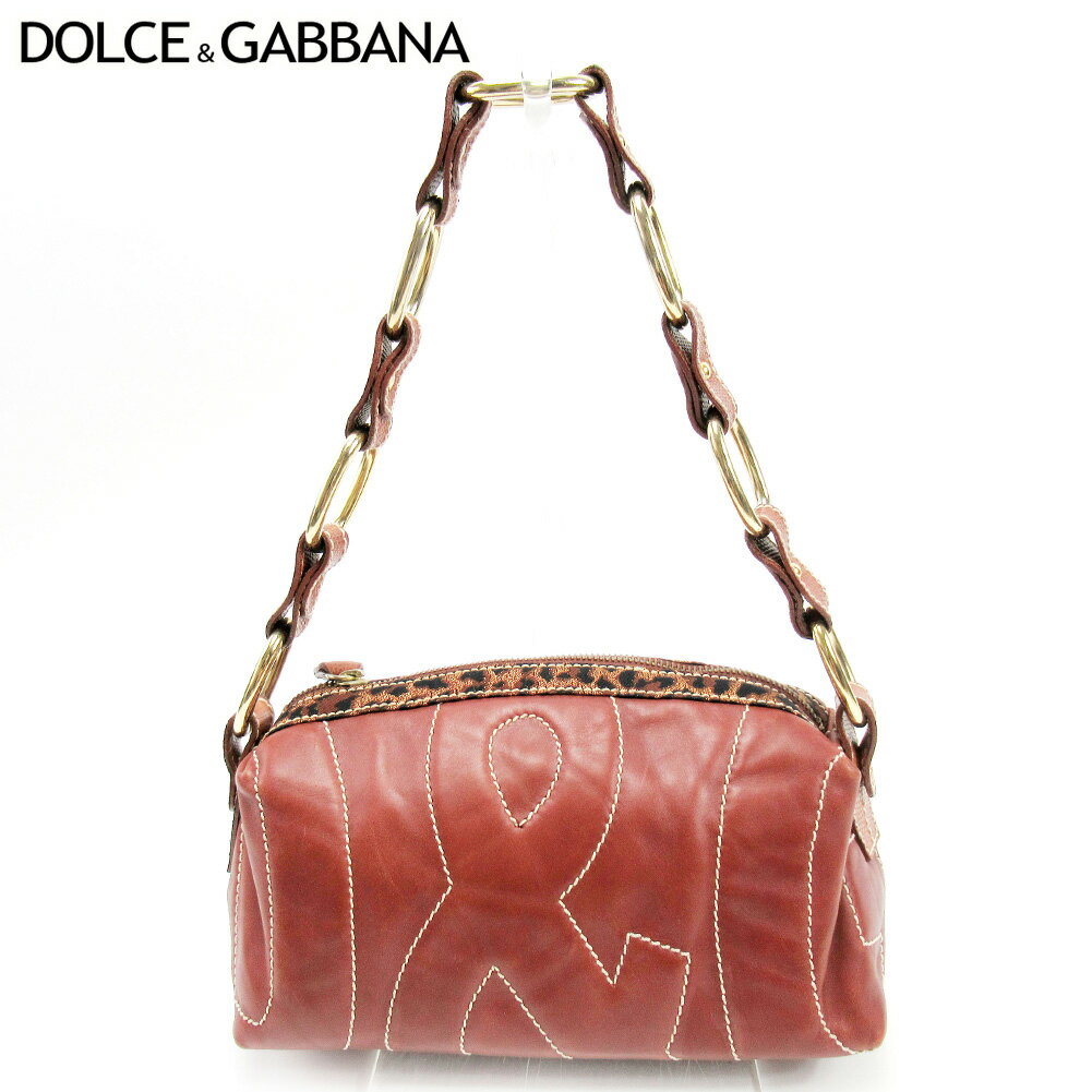 【スプリングセール30％OFF】ドルチェ&ガッバーナ ハンドバッグ ワンショルダー レオパード ブラウン レザー DOLCE&GABBANA バック 手持ちバッグ ファッション バッグ 収納 【ドルチェ&ガッバーナ】 T10074 【中古】