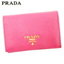 【春の大感謝祭 30％OFF】プラダ カードケース カード 名刺入れ ロゴ ピンク レザー PRADA 【プラダ】 T10140S 【中古】