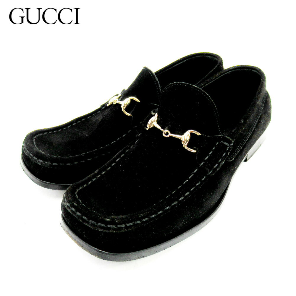 【スプリングセール30％OFF】グッチ シューズ 靴 #36ハーフ ホースビット ブラック スエード GUCCI C3688S 【中古】