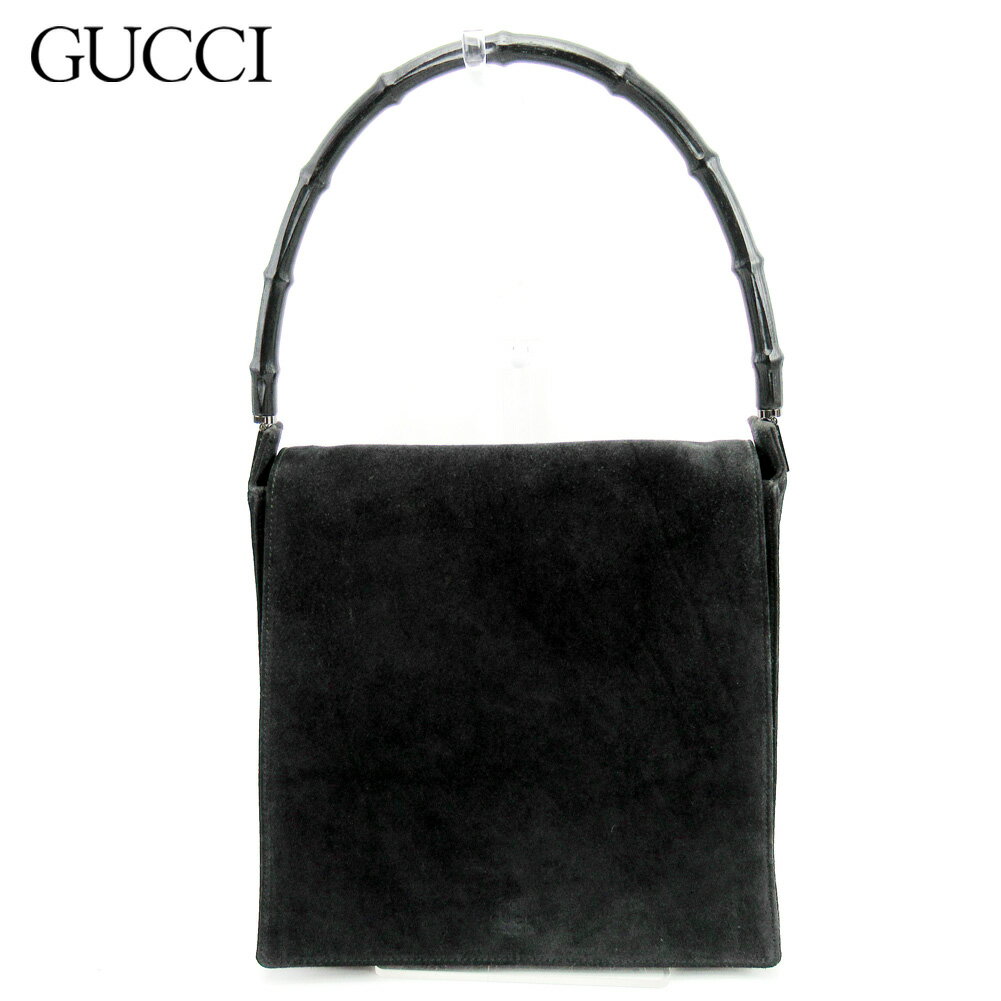 【スプリングセール30％OFF】グッチ ショルダーバッグ ワンショルダー バンブー ブラック スエード×バンブー Gucci 【グッチ】 D2127S 【中古】