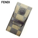 【スプリングセール】フェンディ シガレットケース タバコケース 小物入れ ブロックチェック ブラック ベージュ PVC×レザー FENDI 【フェンディ】 T1...