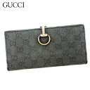 【春の大感謝祭 30％OFF】グッチ 長財布 Wホック GG柄 ブラック キャンバス×レザー GUCCI 【グッチ】 T10451S 【中古】