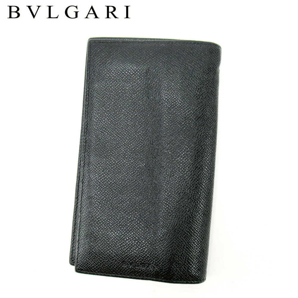 【スプリングセール30％OFF】ブルガリ 長財布 ファスナー付き 長財布 ブラック レザー BVLGARI 【ブルガリ】 T10459S 【中古】