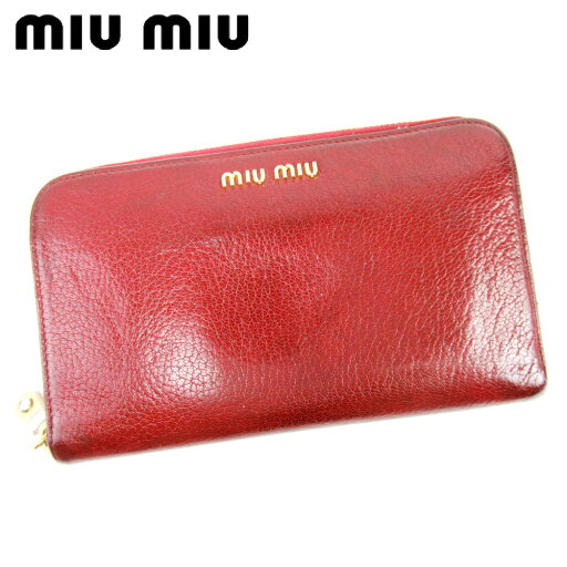 【スプリングセール】ミュウミュウ 長財布 ラウンドファスナー レッド レザー miu miu 【ミュウミュウ】 T10487S 【中古】 【スプリングセール】ミュウミュウ 長財布 ラウンドファスナー レッド レザー miu miu 【ミュウミュウ】 T10487S 【中古】