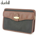 【スプリングセール】ダンヒル クラッチバッグ セカンドバッグ メンズ ヘリンボーン ブラック ブラウン ゴールド PVC×レザー dunhill 【ダンヒル】 ...