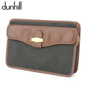 【Rakuten Fashion THE SALE】ダンヒル クラッチバッグ セカンドバッグ メンズ ヘリンボーン ブラック ブラウン ゴールド PVC×レザー dunhill セカンドバッグ バック ファッション 収納 バッグ 【ダンヒル】 T10570 【中古】