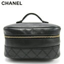 【スプリングセール】シャネル バニティ 化粧ポーチ レディース ビコローレ ブラック レザー CHANEL 【シャネル】 T16666S 【中古】