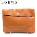 【春の大感謝祭 30％OFF】ロエベ クラッチバッグ セカンドバッグ レディース メンズ アナグラム ブラウン レザー LOEWE セカンドバッグ バック ファッション 収納 バッグ 【ロエベ】 T16766 【中古】