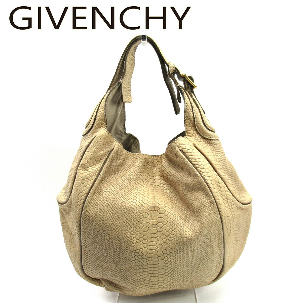 【スプリングセール30％OFF】ジバンシィ ハンドバッグ レディース パイソン型押し ベージュ レザー GIVENCHY 【ジバンシィ】 T16767S 【中古】