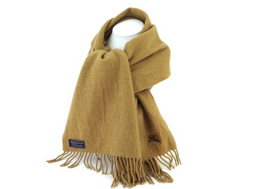 【中古】 バーバリー マフラー フリンジ付き Burberrys 無地 ベージュ カシミア BURBERRY 【バーバリー】 T16813S ★