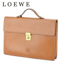 【スプリングセール】ロエベ ビジネスバッグ ブリーフケース メンズ アナグラム ブラウン レザー LOEWE バック 仕事 収納 通勤 バッグ 【ロエベ】 T1...