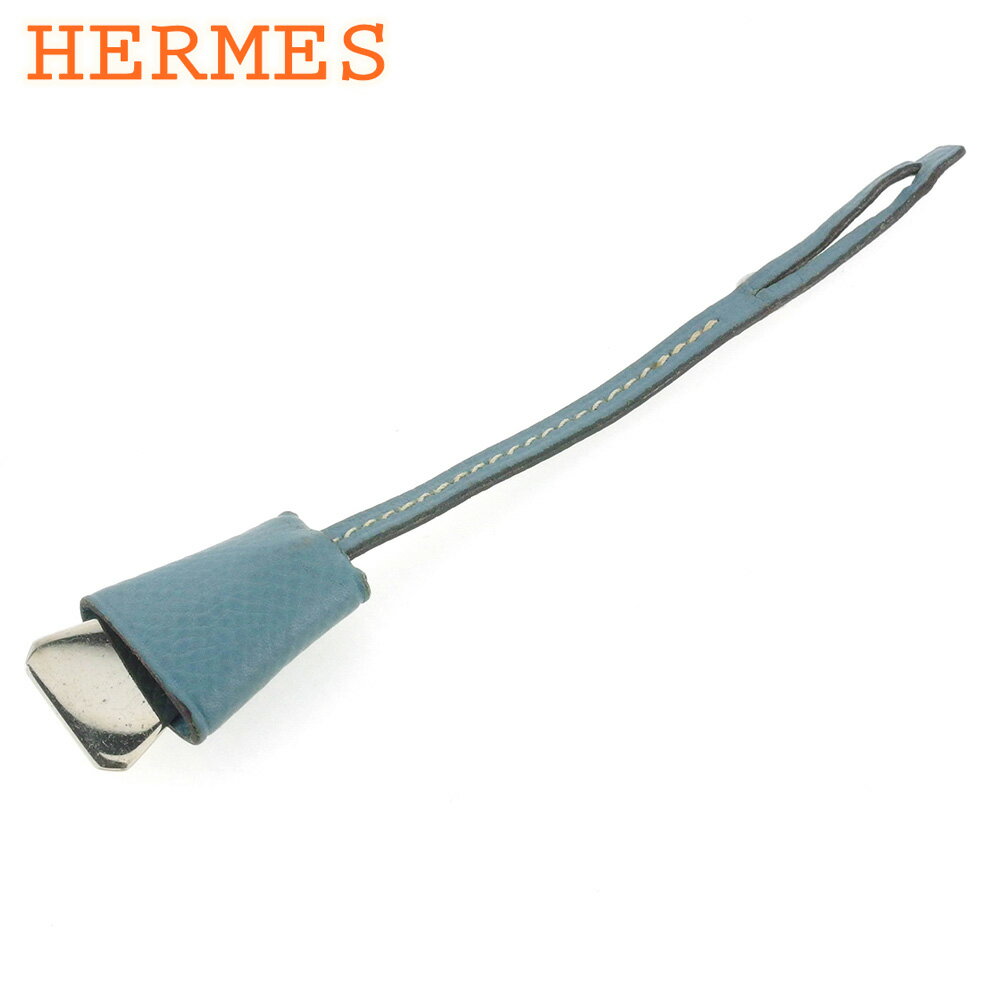 【スプリングセール30％OFF】エルメス ミニクロシェット バッグ チャーム レディース ブルー レザー×シルバー素材 HERMES 【エルメス】 T16886S 【中古】