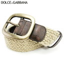 【スプリングセール30％OFF】ドルチェ&ガッバーナ ベルト ドルガバ ベージュ ブラウン キャンバス×レザーDOLCE&GABBANA レディース プレゼント 贈り物 オシャレ 大人 ファッション 【ドルチェ&ガッバーナ】 T17195 【中古】