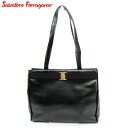 【スプリングセール30％OFF】サルヴァトーレ フェラガモ トートバッグ ワンショルダー ヴァラ金具 ブラック レザー Salvatore Ferragamo 【フェラガモ】 T17232S 【中古】