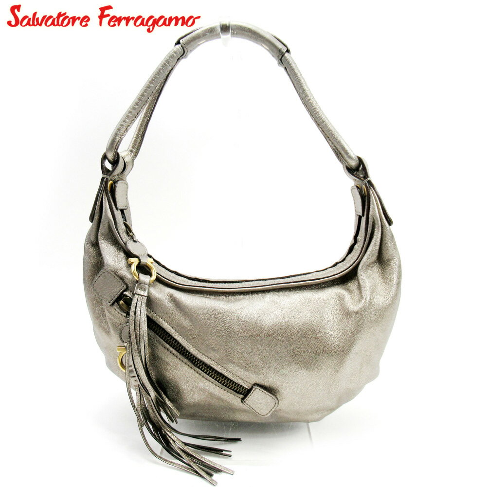 【スプリングセール30％OFF】サルヴァトーレ フェラガモ ショルダーバッグ ワンショルダー ガンチーニ ゴールド レザー Salvatore Ferragamo バッグ バック 肩掛け 収納 バッグ 【フェラガモ】 T17233 【中古】