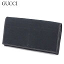 【春の大感謝祭 30％OFF】グッチ 長財布 ファスナー付き 財布 GGキャンバス ブラック キャンバス×レザー GUCCI 【グッチ】 L2940 【中古】