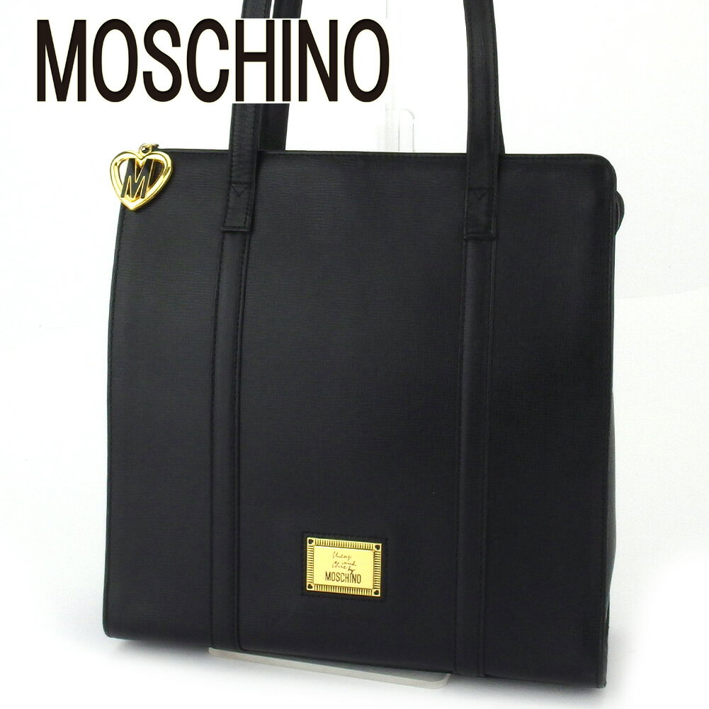 【スプリングセール30％OFF】モスキーノ ショルダーバッグ ワンショルダー レディース ブラック レザー MOSCHINO 【モスキーノ】 E1521S 【中古】