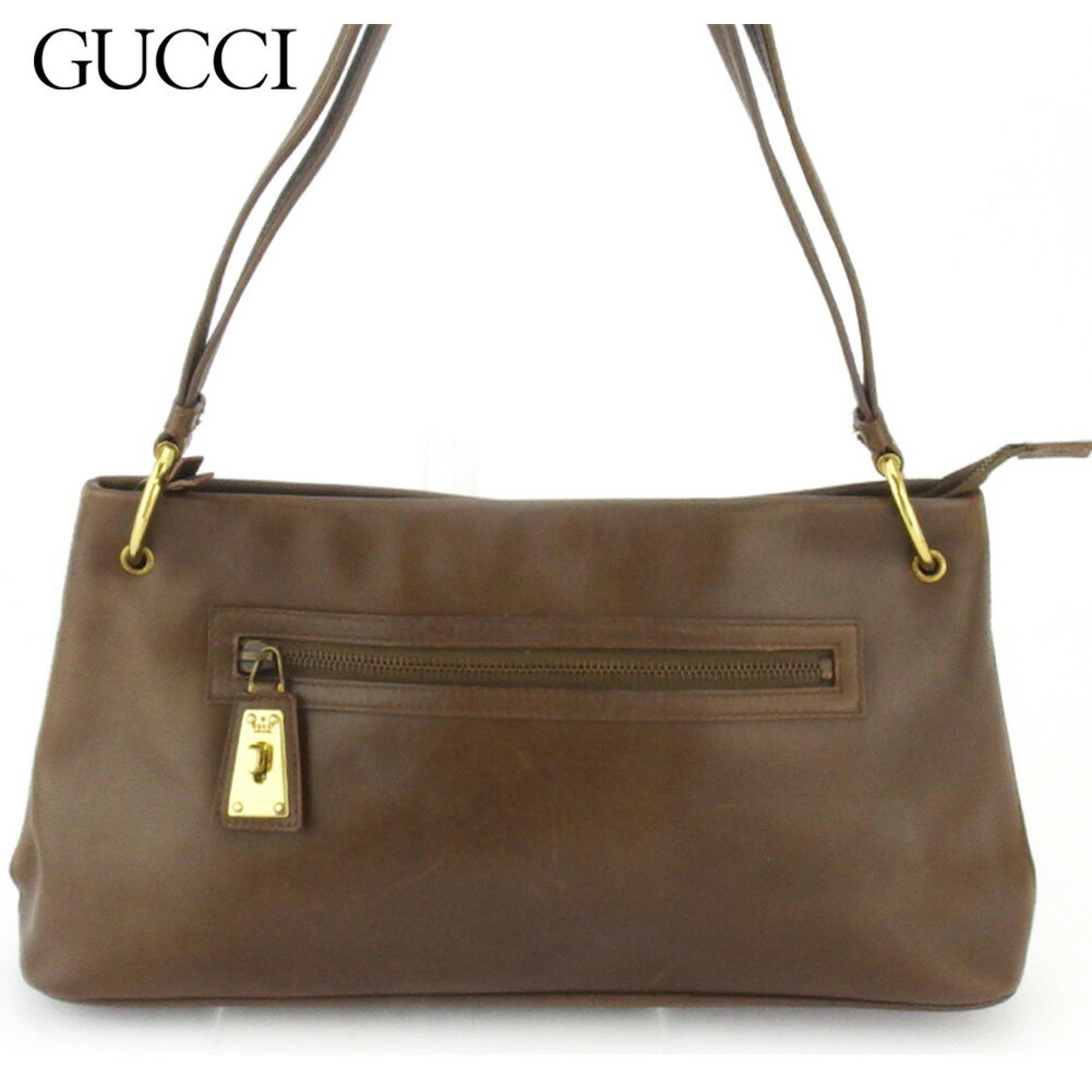 【中古】 グッチ ショルダーバッグ バック ワンショルダー レディース ブラウン レザー GUCCI T18057 光棍節