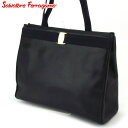 【スプリングセール】サルヴァトーレ フェラガモ トートバッグ ワンショルダー レディース ヴァラ金具 ブラック レザー Salvatore Ferragamo ...
