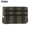 【春の大感謝祭 30％OFF】フェンディ ポーチ 化粧ポーチ レディース メンズ ペカン ブラック ベージュ PVC×レザー FENDI 【フェンディ】 T18428 【中古】