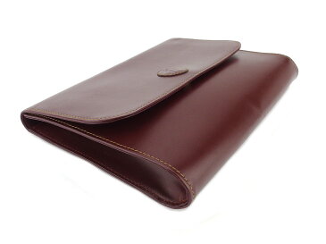 【ラスト1個】 【中古】 カルティエ クラッチバッグ セカンドバッグ レディース メンズ マストライン ボルドー レザー Cartier 【カルティエ】 T18494 送料無料