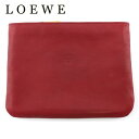 【スプリングセール30％OFF】ロエベ ポーチ 化粧ポーチ レディース アナグラム レッド ゴールド レザー LOEWE 【ロエベ】 L3232S 【中古】