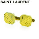 【スプリングセール】サンローラン カフス カフリンクス メンズ スウィヴル式 YSLロゴ ゴールド ブラック ゴールド金具 SAINT LAURENT T189...
