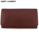 【春の大感謝祭 30％OFF】サンローラン キーケース 4連キーケース レディース メンズ YSLロゴ ボルドー ゴールド レザー SAINT LAURENT C3972S 【中古】