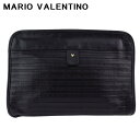 【スプリングセール30％OFF】マリオ ヴァレンティノ クラッチバッグ セカンドバッグ バッグ レディース メンズ Vマーク ブラック ゴールド レザー MARIO VALENTINO B1161S 【中古】