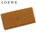 【スプリングセール30％OFF】 【中古】 ロエベ 長札入れ 札入れ レディース メンズ アナグラム ベージュ レザー LOEWE G1603