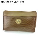 【スプリングセール】 【中古】 マリオ ヴァレンティノ クラッチバッグ セカンドバッグ バッグ レディース メンズ Vマーク ブラウン ゴールド シルバー PV...