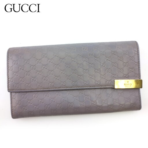 【スプリングセール】 【中古】 グッチ 長財布 ファスナー付き 財布 レディース マイクログッチシマ パープル ゴールド レザー GUCCI T20100 【スプリングセール】 【中古】 グッチ 長財布 ファスナー付き 財布 レディース マイクログッチシマ パープル ゴールド レザー GUCCI T20100