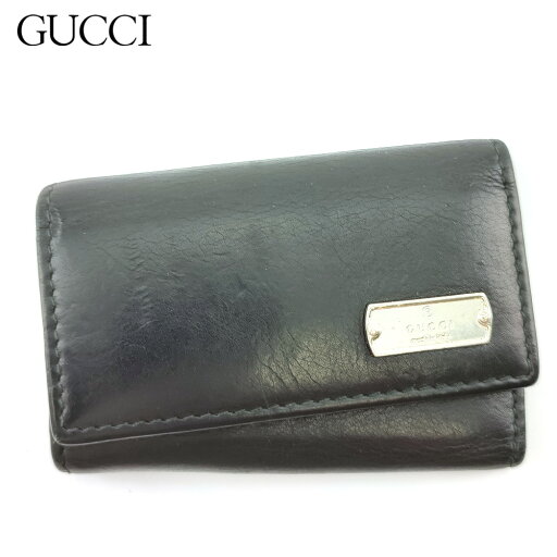 【スプリングセール】 【中古】 グッチ キーケース 6連キーケース メンズ ロゴプレート ブラック シルバー レザー GUCCI T20109 【スプリングセール】 【中古】 グッチ キーケース 6連キーケース メンズ ロゴプレート ブラック シルバー レザー GUCCI T20109