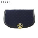 【スプリングセール】 【中古】 グッチ 長財布 ファスナー付き 財布 レディース メンズ オールドグッチ ダブルG マイクロGG ネイビー ゴールド キャンバス...
