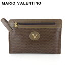 【スプリングセール】 【中古】 マリオ ヴァレンティノ クラッチバッグ セカンドバッグ バッグ レディース メンズ Vマーク ブラウン ゴールド シルバー PV...