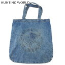 【スプリングセール】 【中古】 ハンティングワールド トートバッグ トート ショルダー バッグ レディース メンズ デニム ジャスパー ブルー コットンキャンバ...
