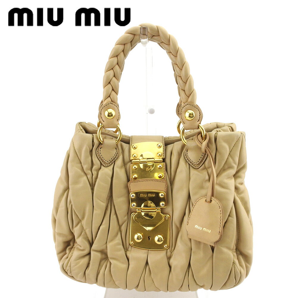 ڥץ󥰥30OFF š ߥ奦ߥ奦 ϥɥХå ȡ Хå ǥ ޥƥå ١  쥶 miu miu T20640