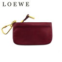 【ウィンターSALE 30%OFF】 【中古】 ロエベ コインケース キーケース レディース メンズ アナグラム レッド ゴールド レザー LOEWE T22446