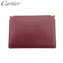 【スプリングセール】 【中古】 カルティエ パスポートケース ケース レディース メンズ マストライン ボルドー ゴールド レザー Cartier T22464