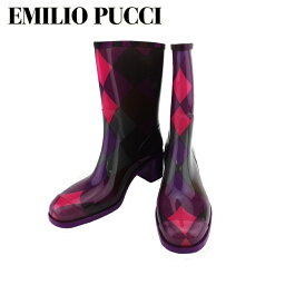 【春の大感謝祭 30％OFF】 【中古】 エミリオ プッチ レインシューズ シューズ 靴 レディース ラバー EMILIO PUCCI T21032