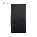 【ウィンターセール 30 OFF】【中古】 ディオール 長札入れ 長財布 レディース メンズ ブラック レザー Dior T21050