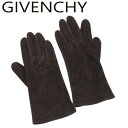【スプリングセール】 【中古】 ジバンシィ 手袋 グローブ レディース ロゴ ブラウン スエード GIVENCHY T21754