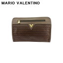 【スプリングセール】【中古】 マリオ ヴァレンティノ クラッチバッグ セカンド バッグ レディース メンズ ヴィンテージ Vマーク ブラウン ゴールド PVC×...