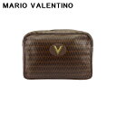 【スプリングセール】【中古】 マリオ ヴァレンティノ クラッチバッグ セカンド バッグ レディース メンズ ヴィンテージ Vマーク ブラウン ゴールド PVC×...