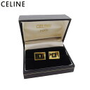 【スプリングセール】【中古】 セリーヌ カフス アクセサリー ブラック×ゴールド ゴールドメッキ CELINE T23714