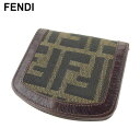 【スプリングセール30％OFF】フェンディ コインケース ケース 小銭入れ ズッカ ブラック ベージュ ブラウン キャンバス×レザーFENDI レディース プレゼント 贈り物 オシャレ 大人 ファッション 【フェンディ】 T9709 【中古】